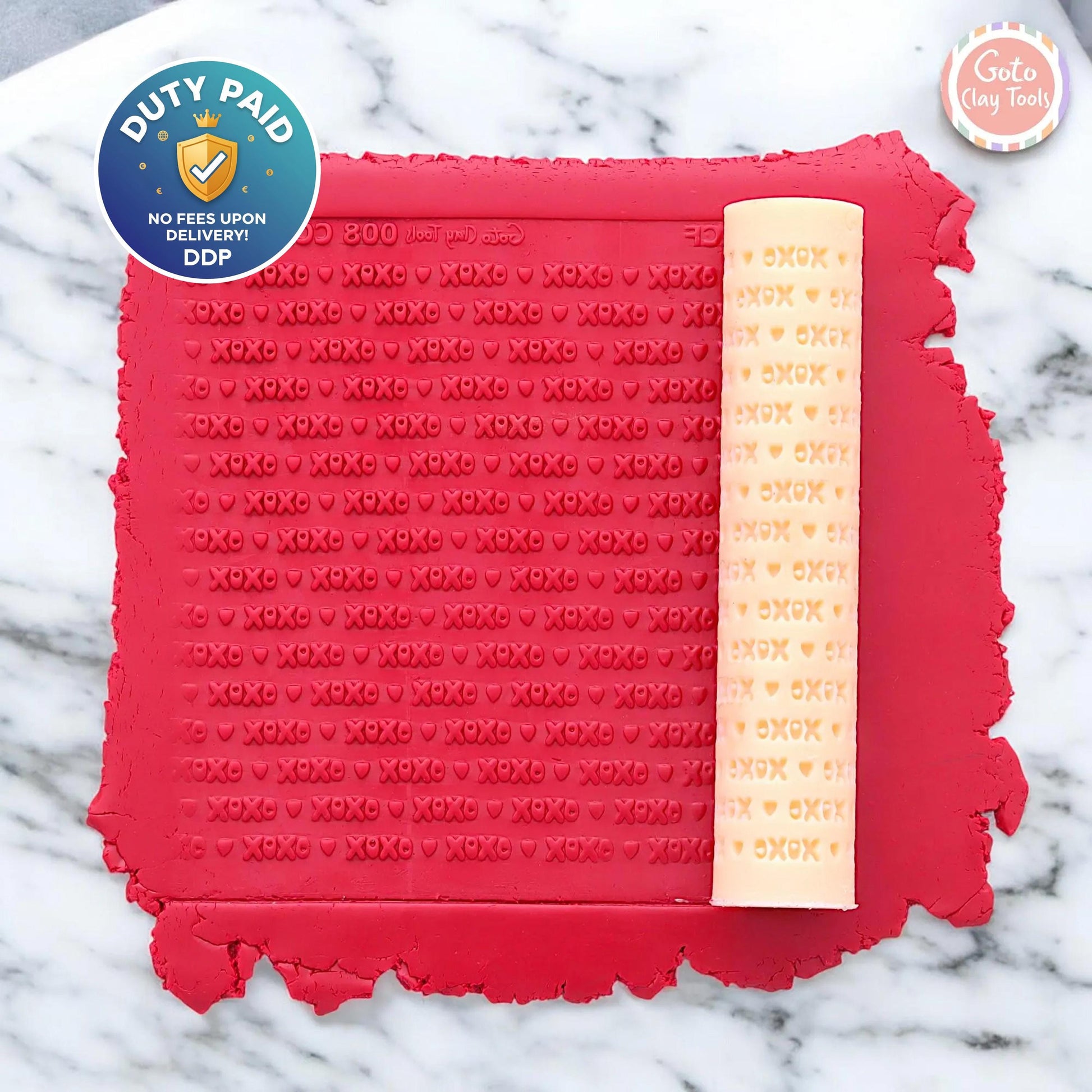 XOXO Texture Roller, Polymer Clay Texture Roller, Clay Texture Roller, Texture Roller for Polymer Clay, Texture Roller #CCF8