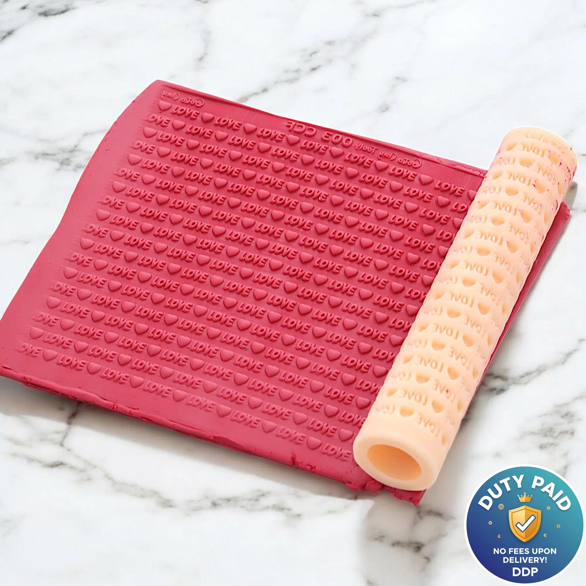 Love Heart Texture Roller, Polymer Clay Texture Roller, Clay Texture Roller, Texture Roller for Polymer Clay, Valentine Texture Roller #CCF3