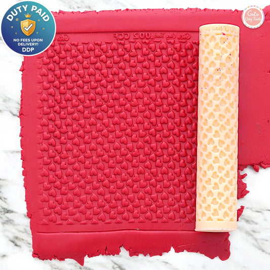 Heart Texture Roller, Polymer Clay Texture Roller, Clay Texture Roller, Texture Roller for Polymer Clay, Valentine Texture Roller #CCF2