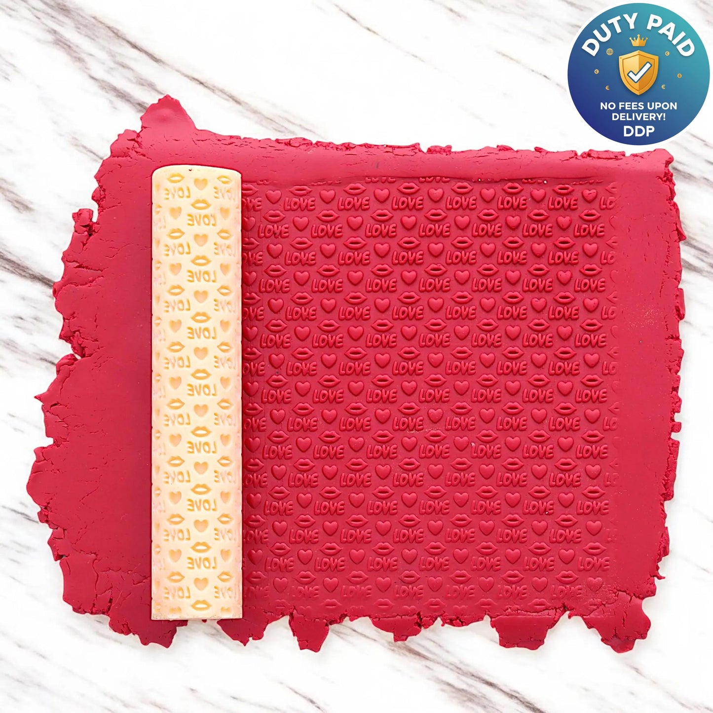 Heart Texture Roller, Polymer Clay Texture Roller, Clay Texture Roller, Texture Roller for Polymer Clay, Love Lips and Heart Roller #CCF1