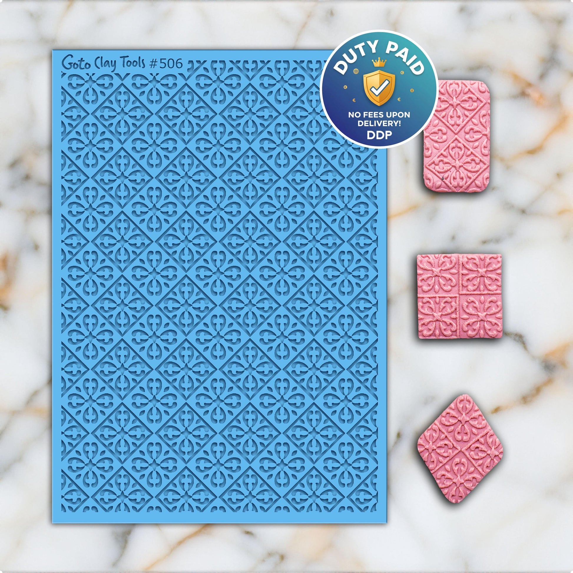 Tile Texture Rubber Mat for Polymer Clay Jewelry (#506)
