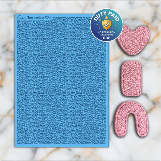 Leather Texture Mat for Polymer Clay Jewelry: Rubber Tile #524