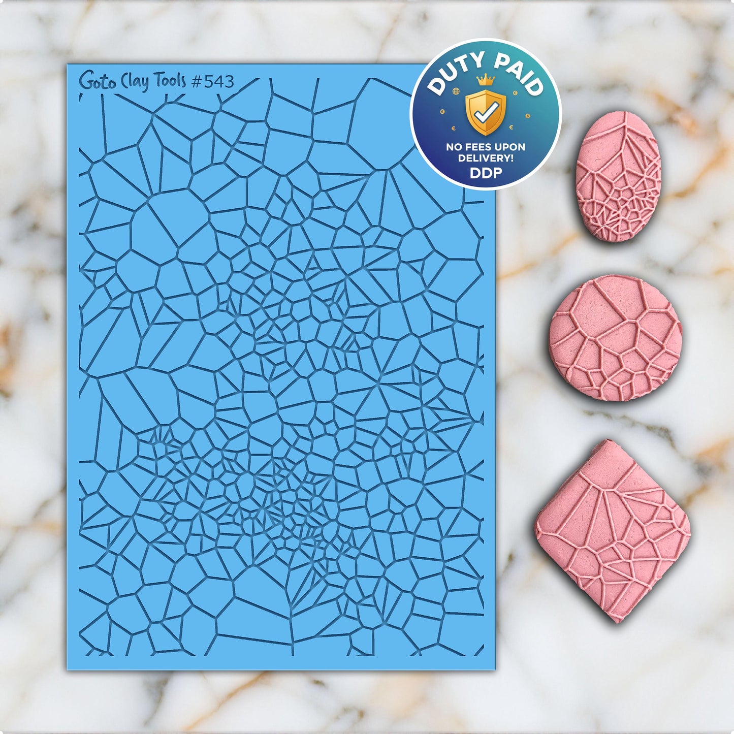 Parametric Texture Mat for Polymer Clay Jewelry: Rubber Tile #543