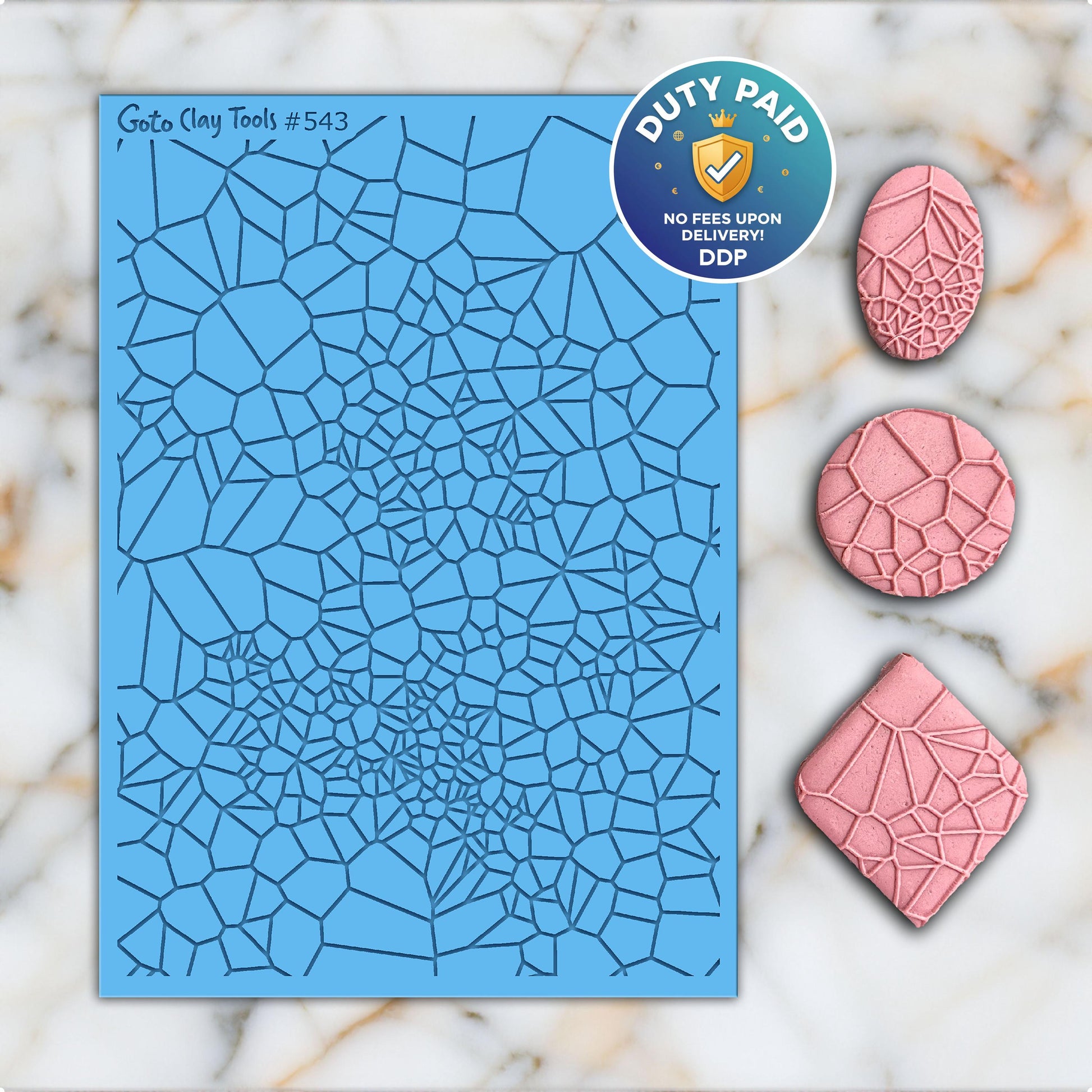 Parametric Texture Mat for Polymer Clay Jewelry: Rubber Tile #543