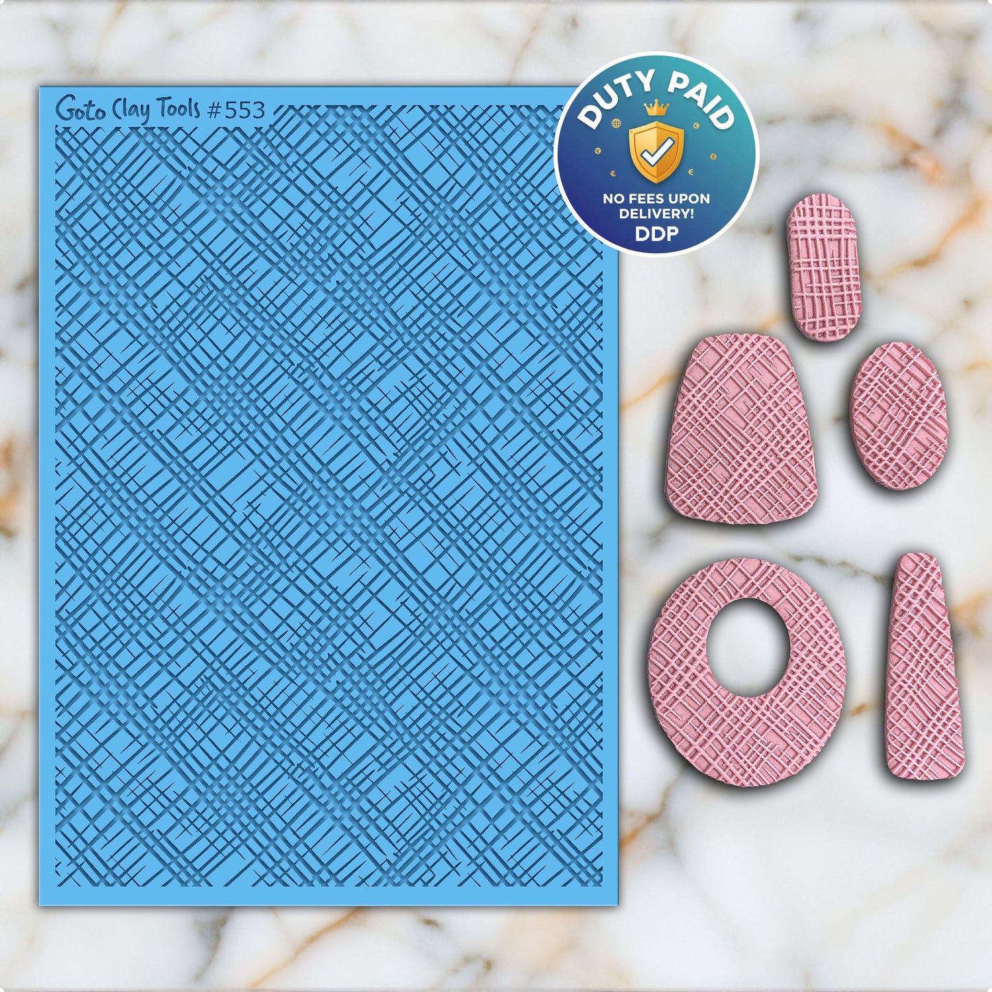 Criss Cross Rubber Texture Mat for Polymer Clay Jewelry #553