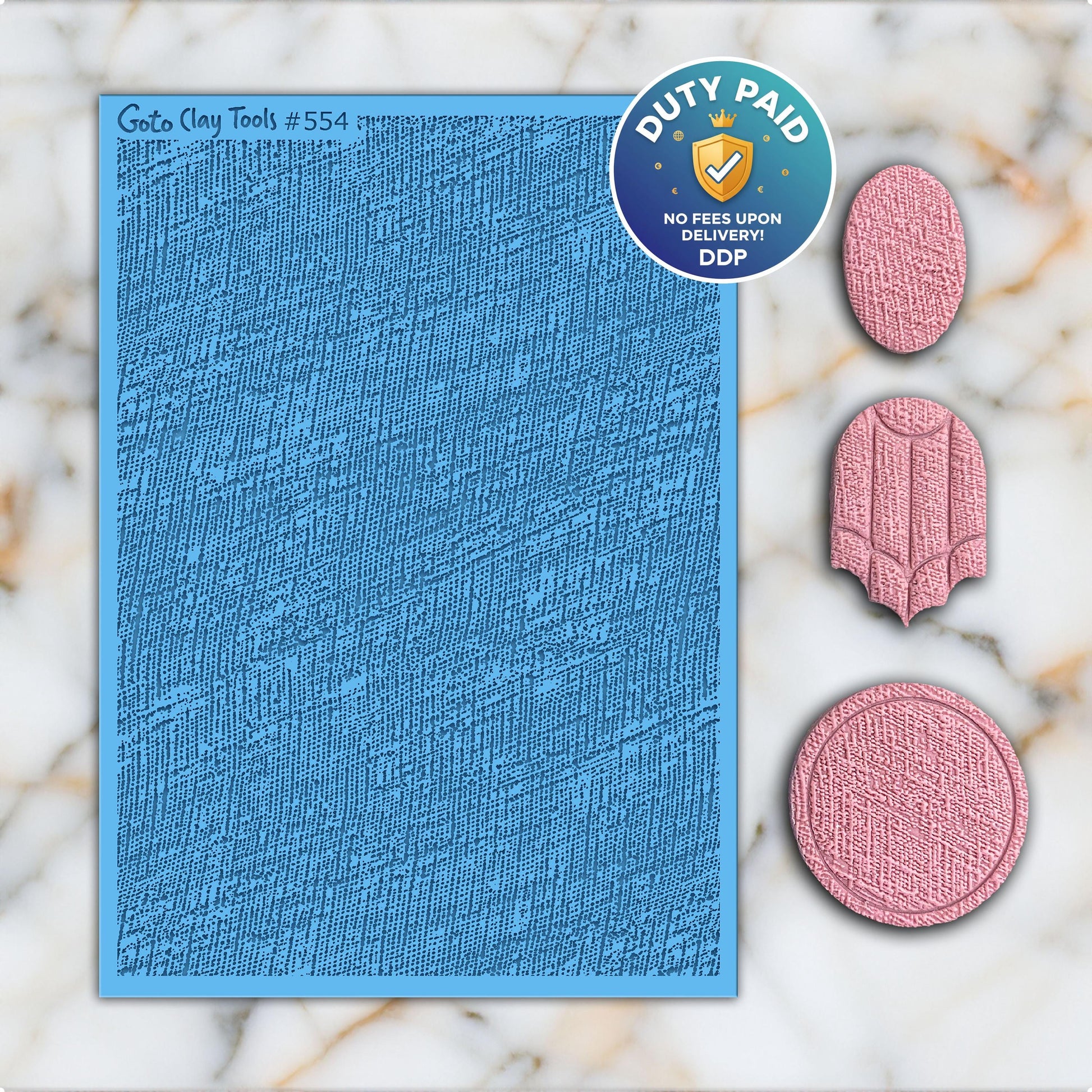 Linen Texture Rubber Mat for Polymer Clay Jewelry #554