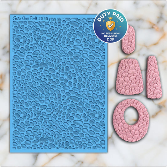 Pebbles Texture Mat for Polymer Clay Jewelry: Rubber Tile (#555)