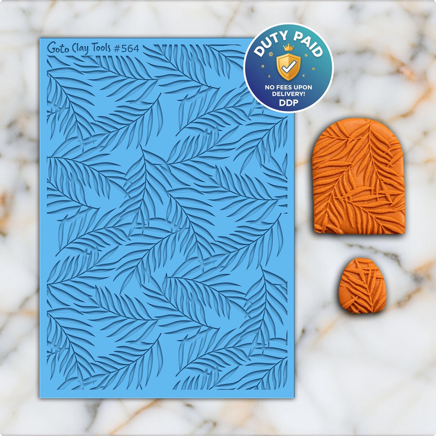 Palm Leaves Texture mat for polymer clay, Polymer Clay Rubber Texture mat, Texture Tile mats, Fimo, Sculpey, Cernit #564