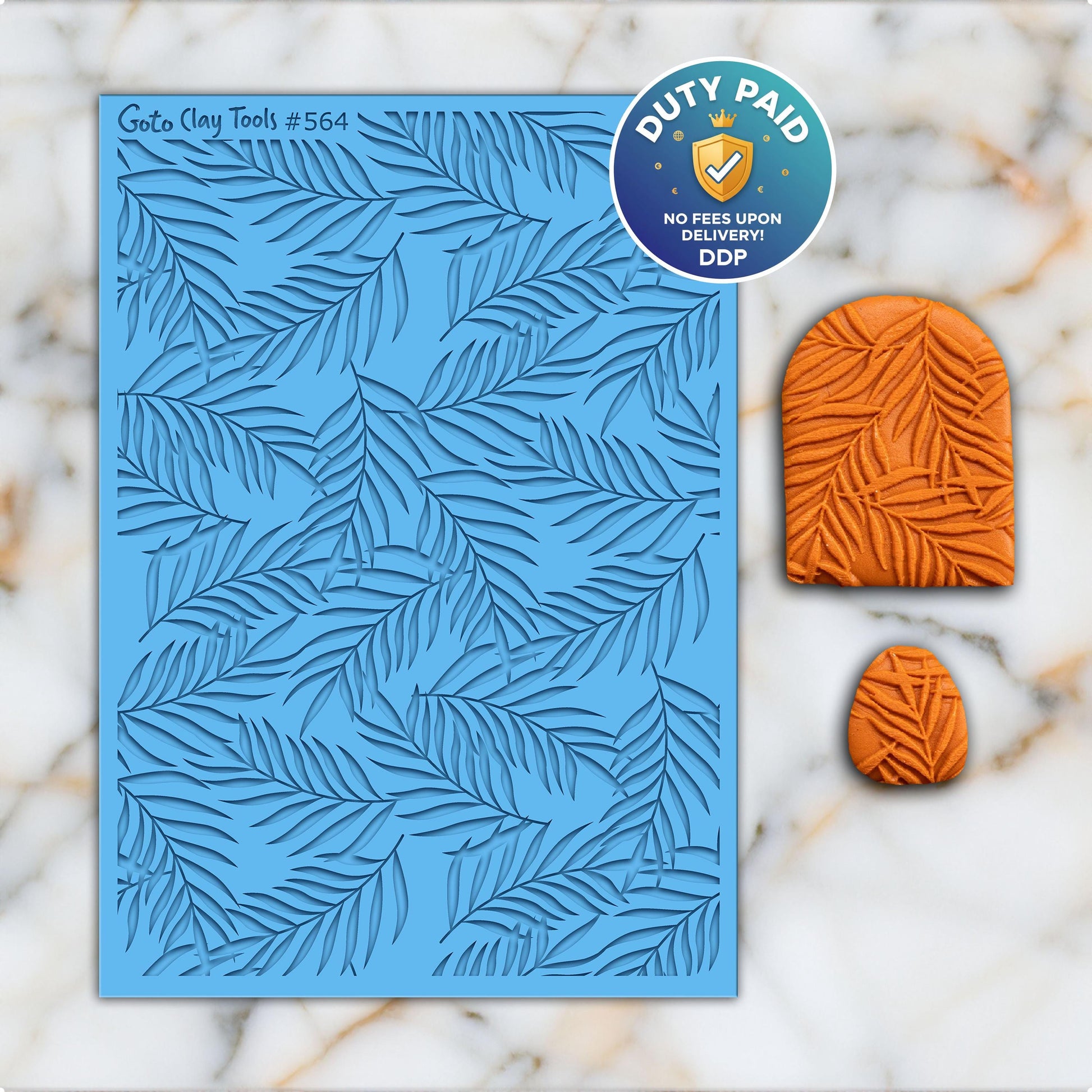 Palm Leaves Texture mat for polymer clay, Polymer Clay Rubber Texture mat, Texture Tile mats, Fimo, Sculpey, Cernit #564