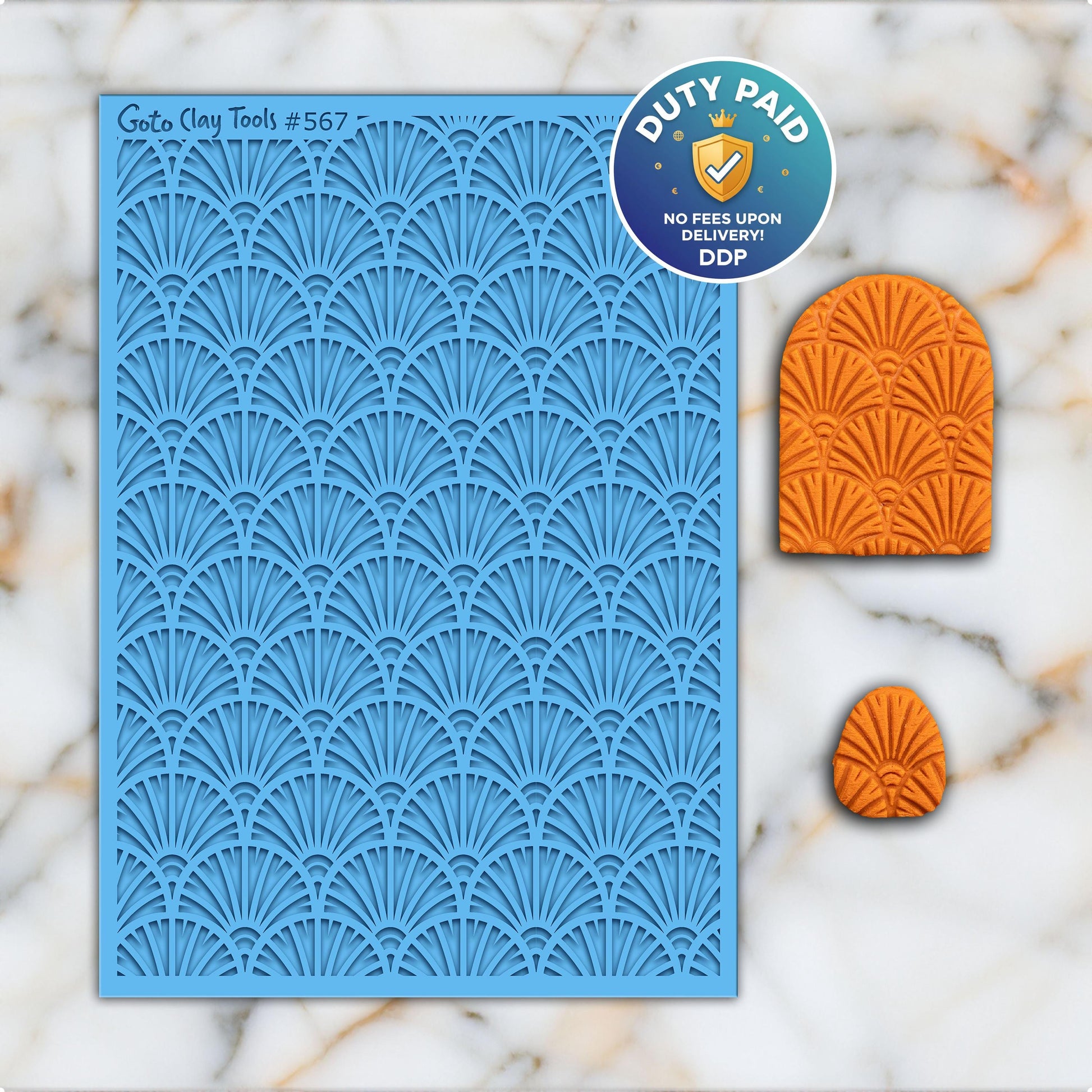 Art Deco Rubber Texture Mat for Polymer Clay Jewelry (#567)