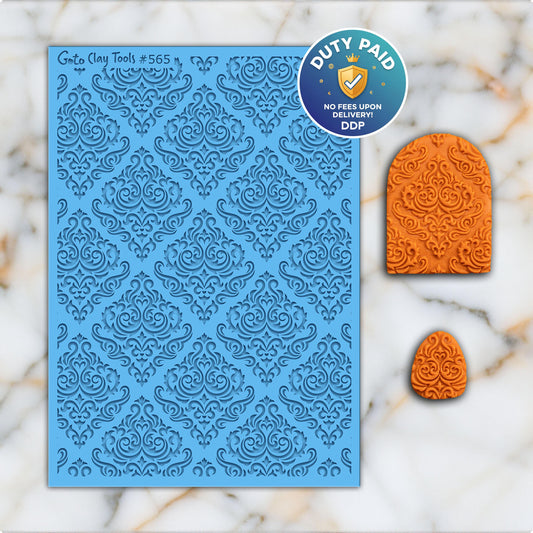 Damask Rubber Texture Mat for Polymer Clay (#565)