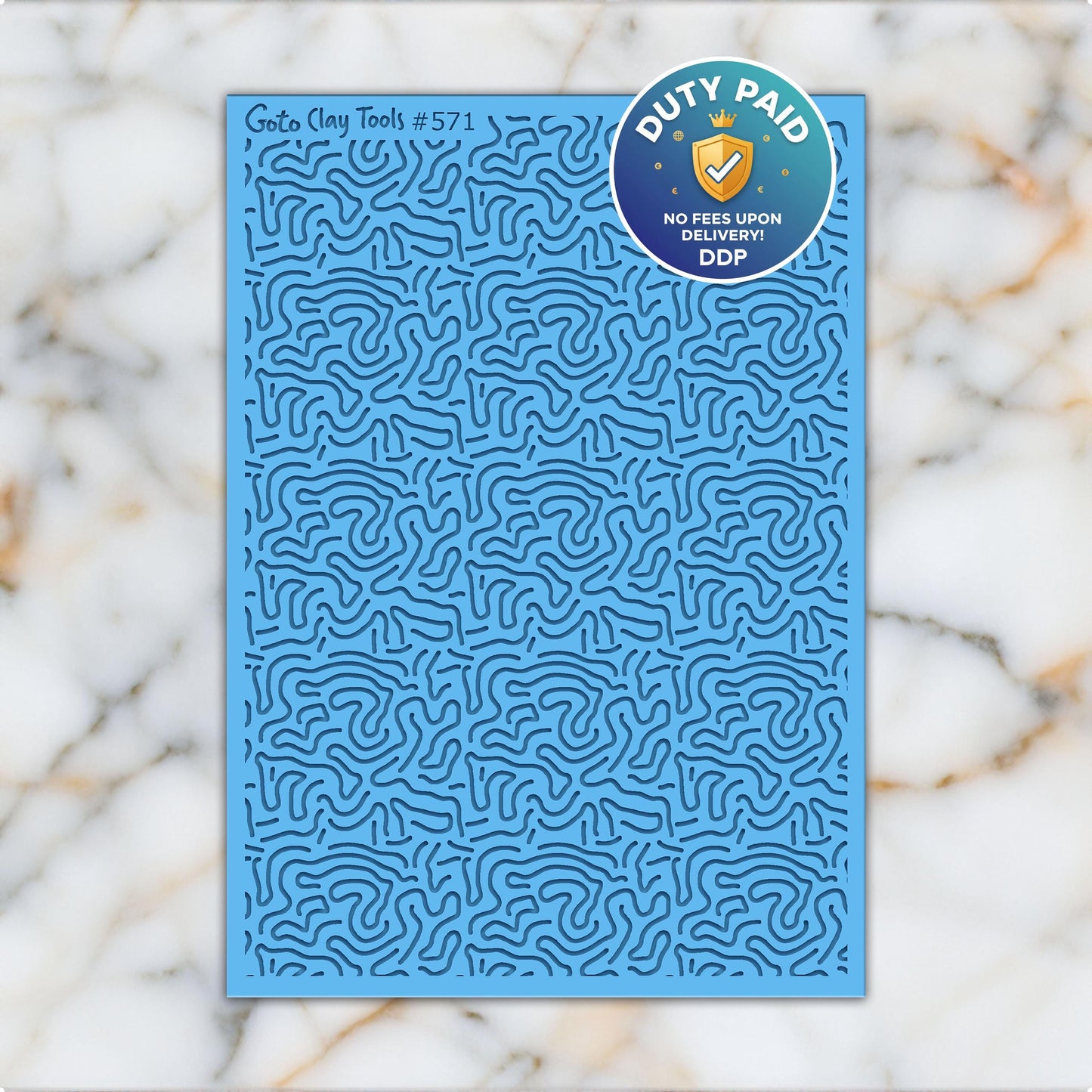 Swiggly Lines Rubber Texture Mat for Polymer Clay (#571)
