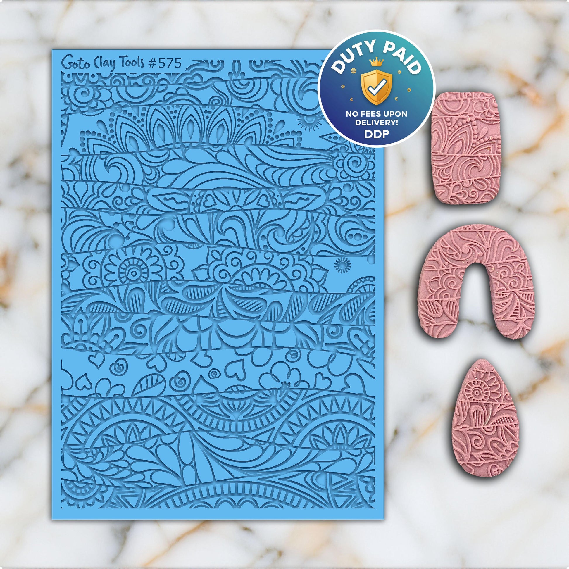 Doodle Texture mat for polymer clay, Polymer Clay Rubber Texture mat, Texture Tile mats, Fimo, Sculpey, Cernit #575