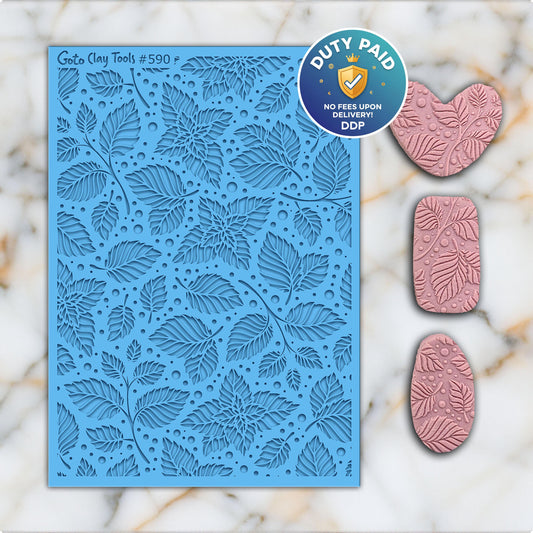 LEAVES Texture mat for polymer clay, Polymer Clay Rubber Texture mat, Texture Tile mats, Fimo, Sculpey, Cernit #590
