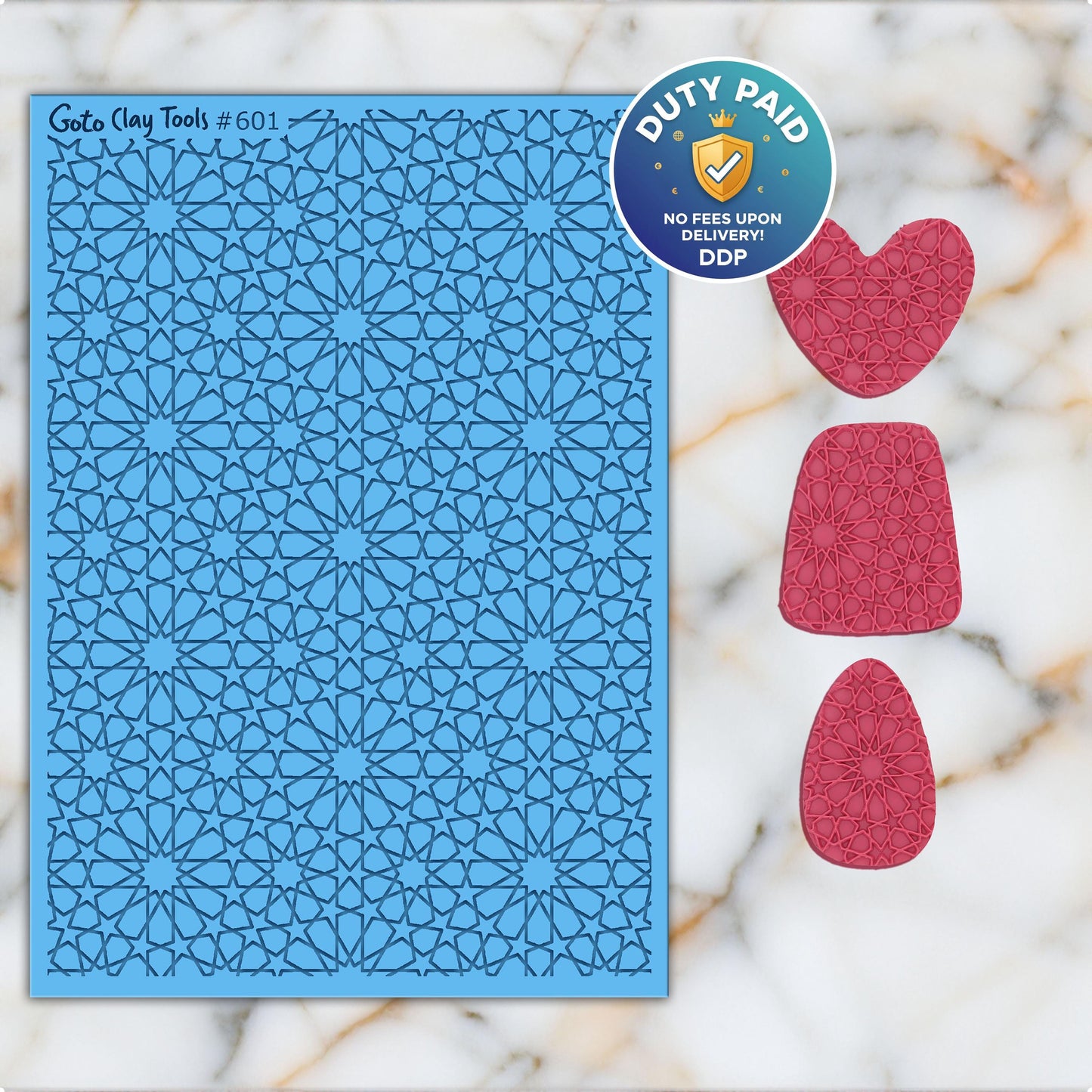 Arabic geometric Texture mat for polymer clay, Polymer Clay Rubber Texture mat, Texture Tile mats, Islamic pattern Texture #601