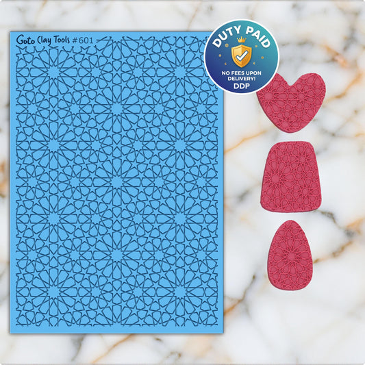 Arabic geometric Texture mat for polymer clay, Polymer Clay Rubber Texture mat, Texture Tile mats, Islamic pattern Texture #601