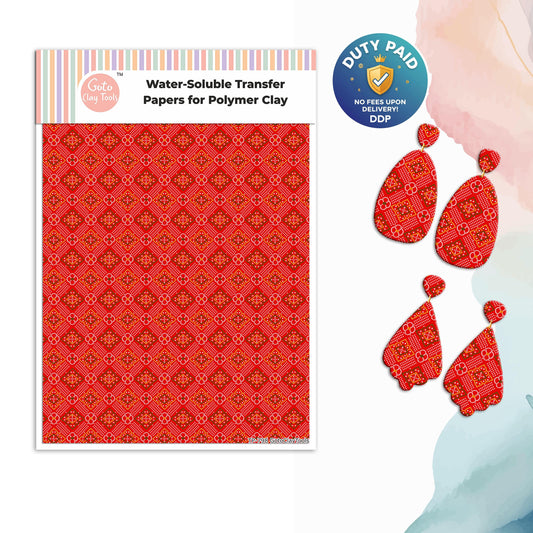 Indian Bandhani Pattern Transfer Paper for Polymer Clay #798