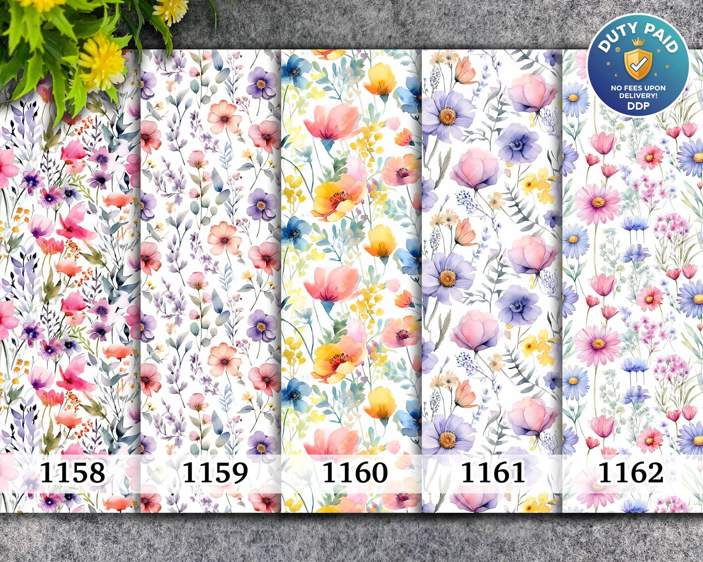 Watercolor Floral Transfer Paper: Water Soluble for Polymer Clay