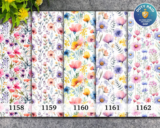 Watercolor Floral Transfer Paper: Water Soluble for Polymer Clay