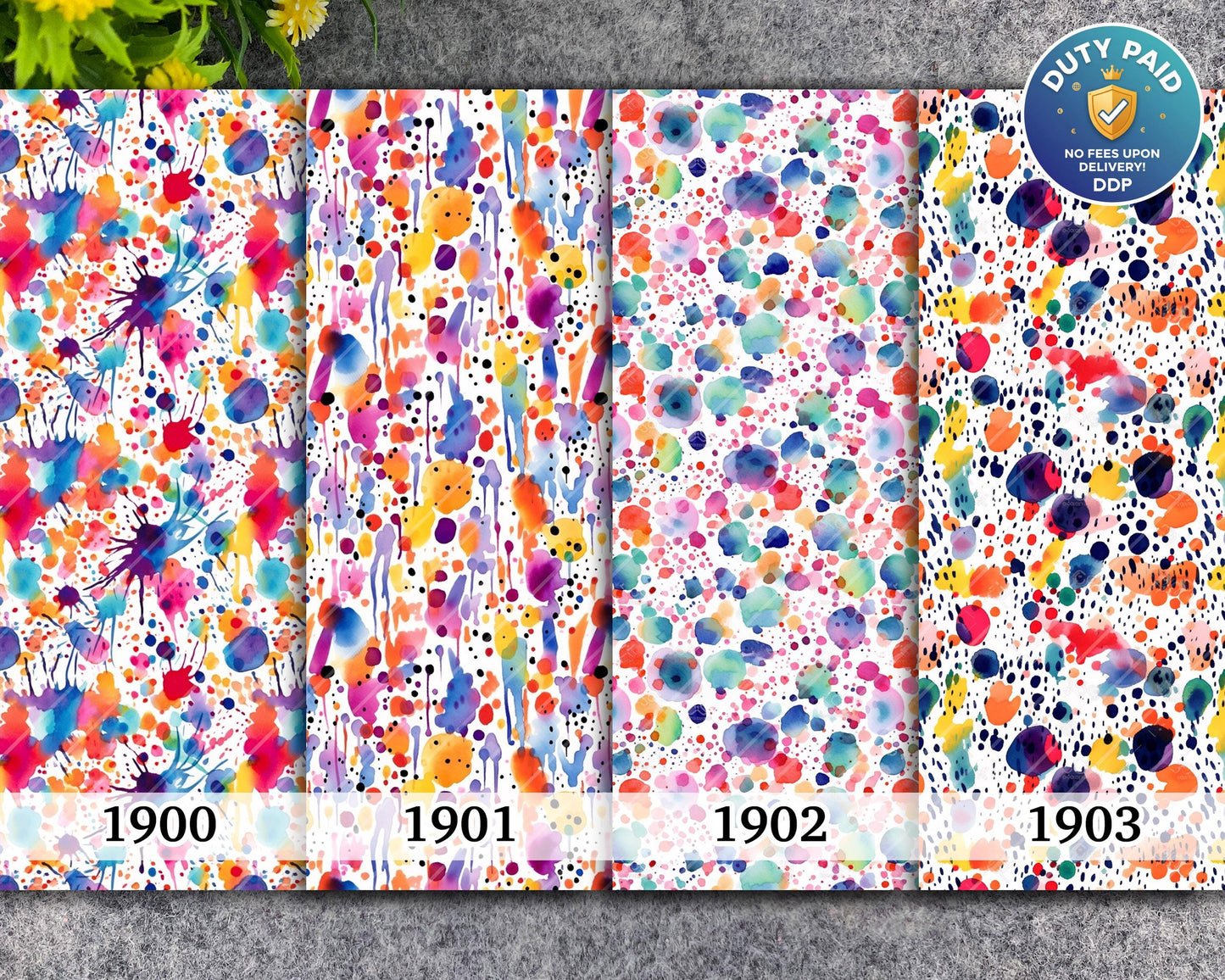 Watercolor Splash Transfer Paper for Polymer Clay