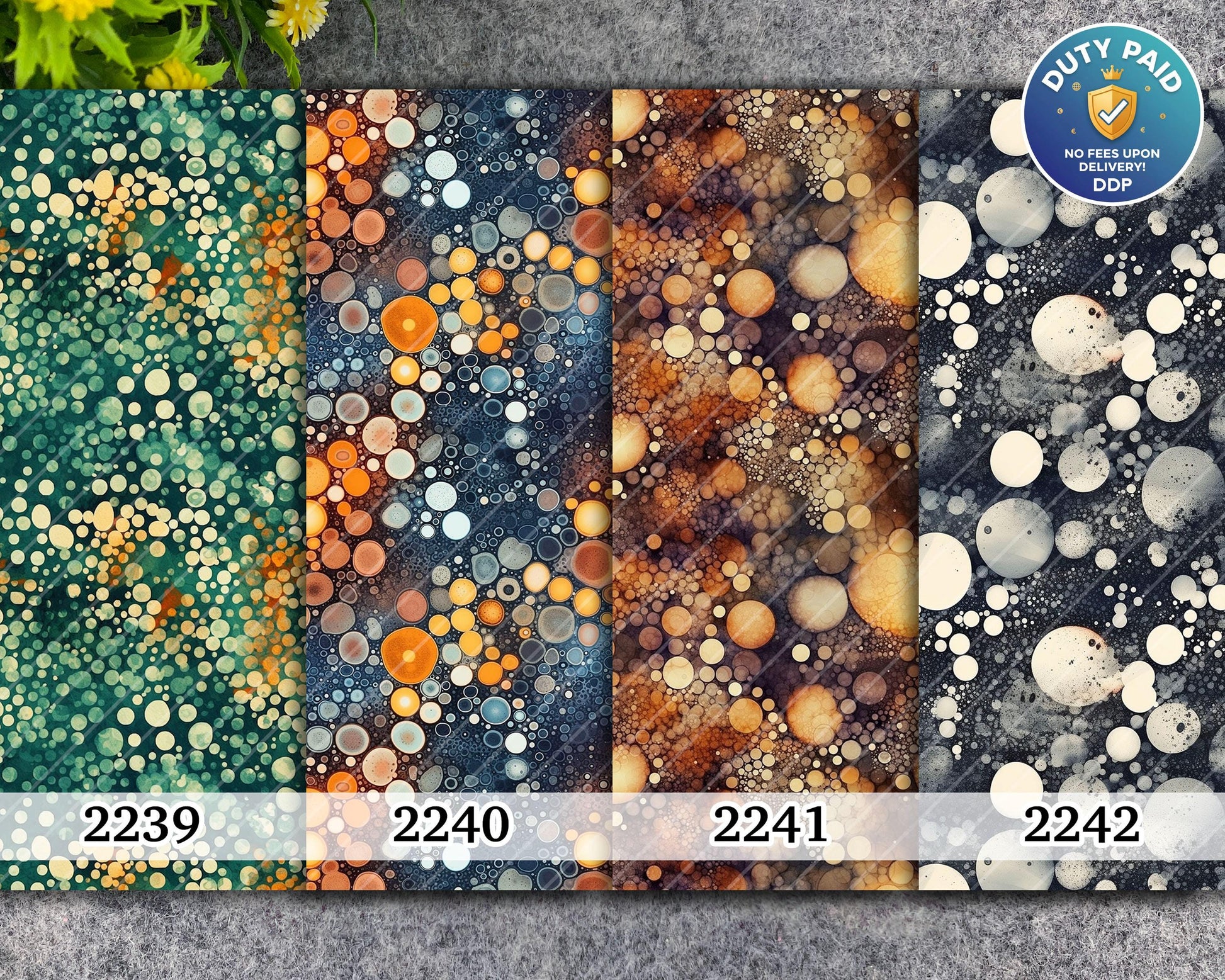 Abstract Bubble Marble Transfer Paper for Polymer Clay