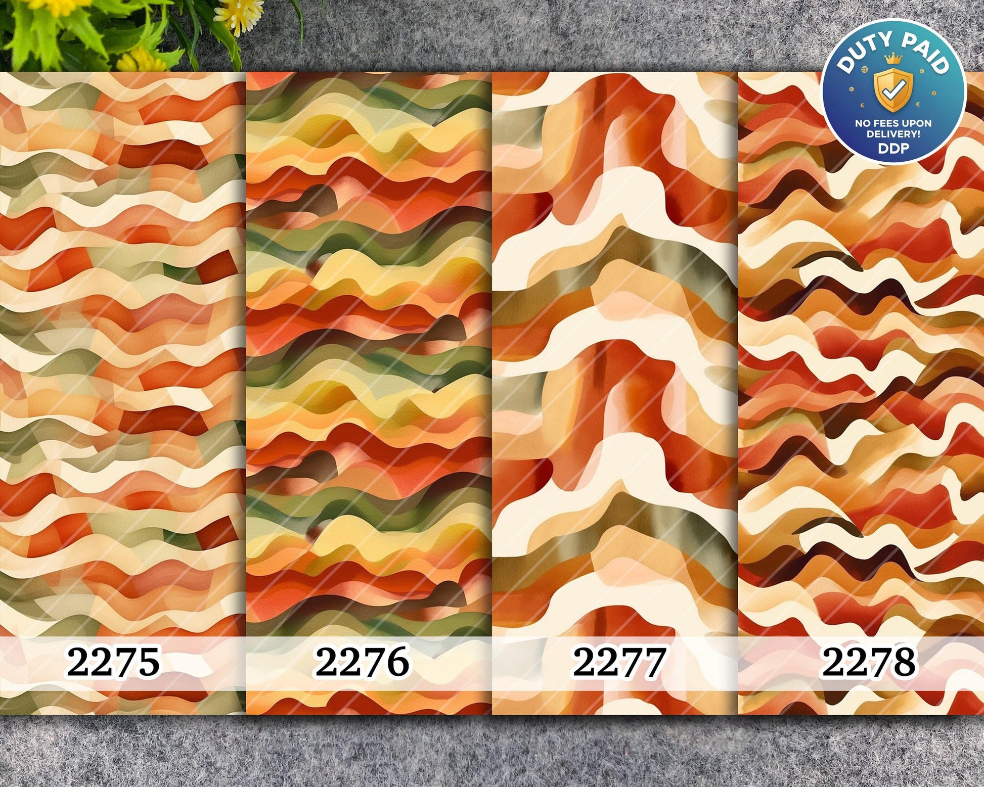 Earth Tone Waves Transfer Paper for Polymer Clay (4x5.5 inch)