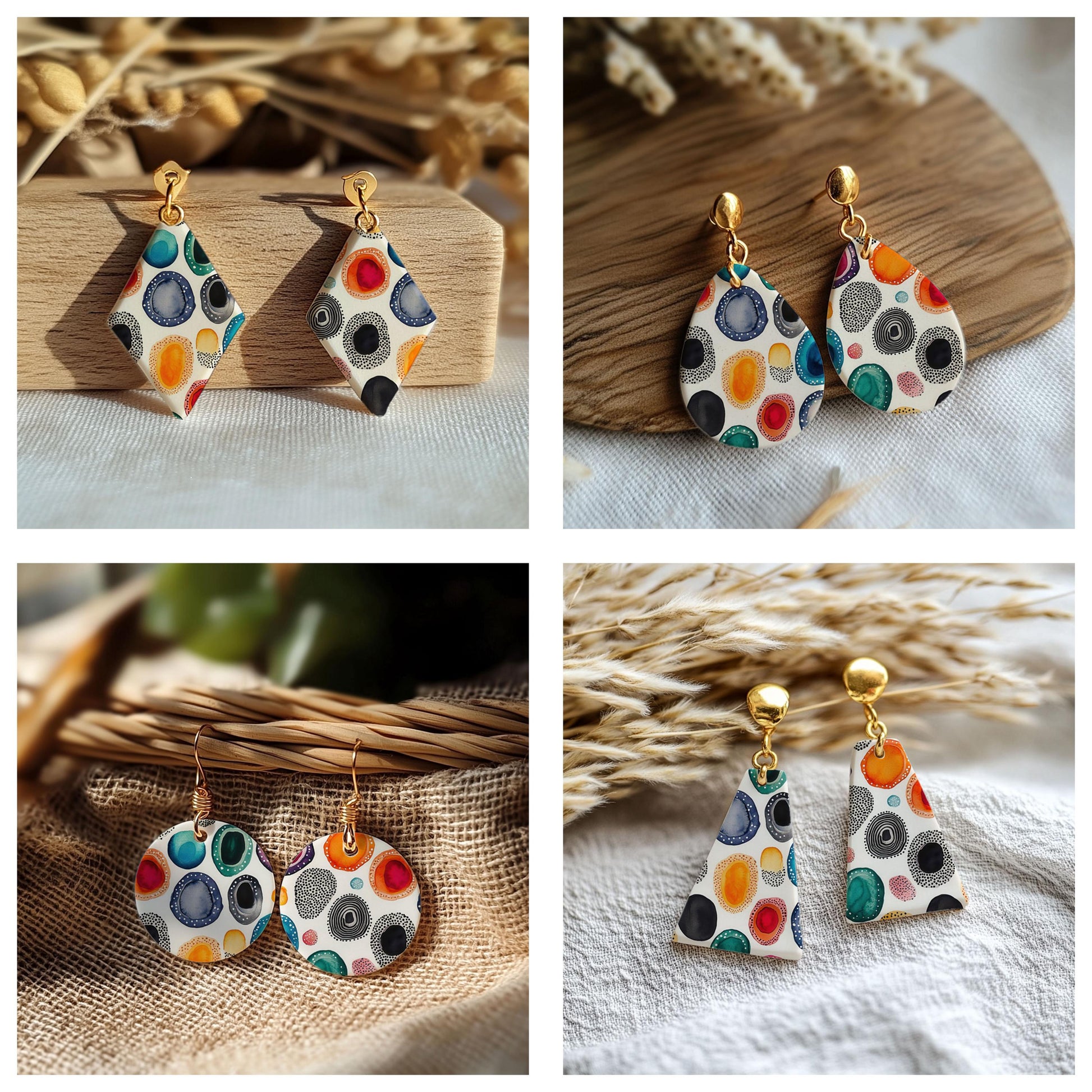 Gemstoen Splash Transfer paper for polymer Clay Earring Making - Water Soluble Transfer Sheet 4x5.5 in