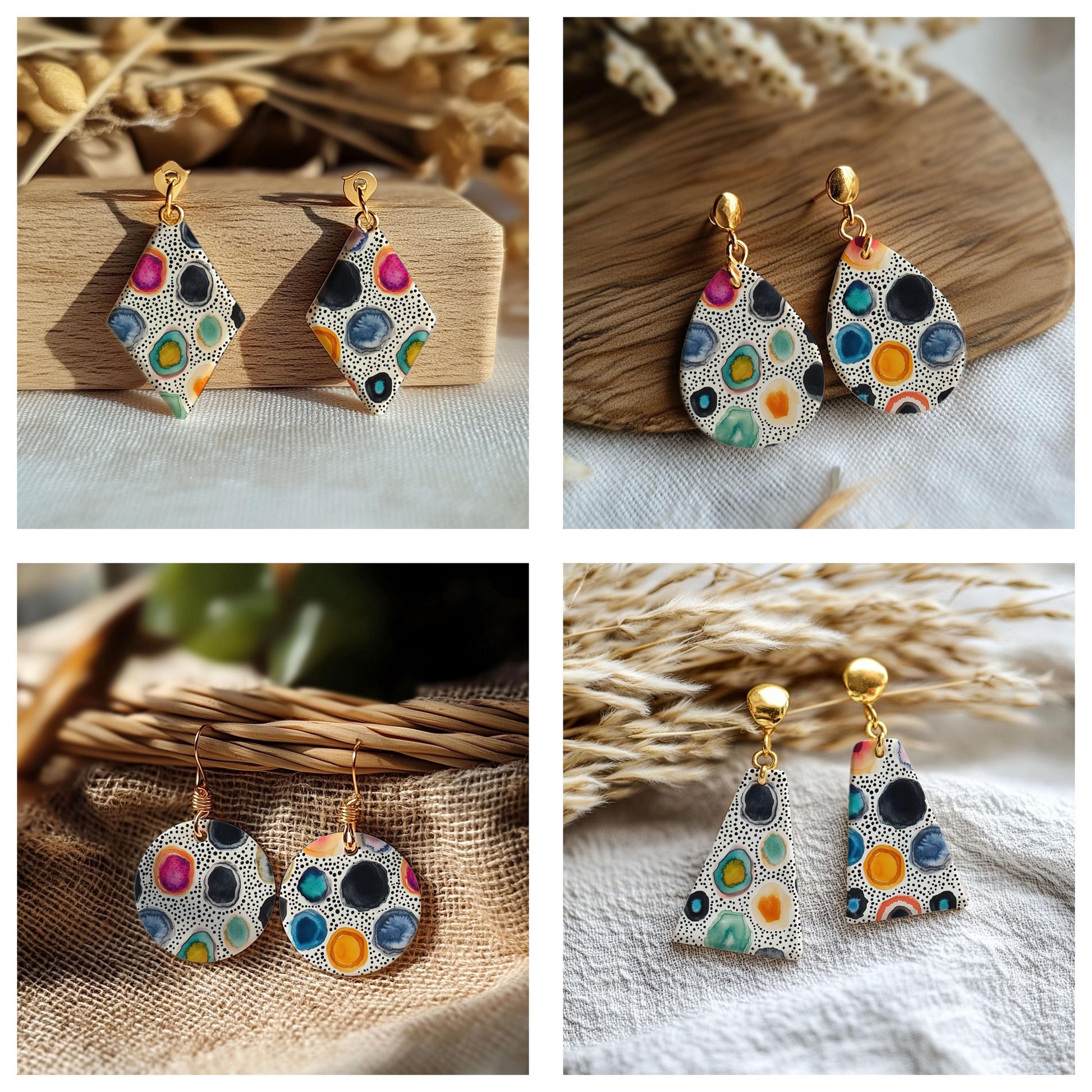 Gemstoen Splash Transfer paper for polymer Clay Earring Making - Water Soluble Transfer Sheet 4x5.5 in