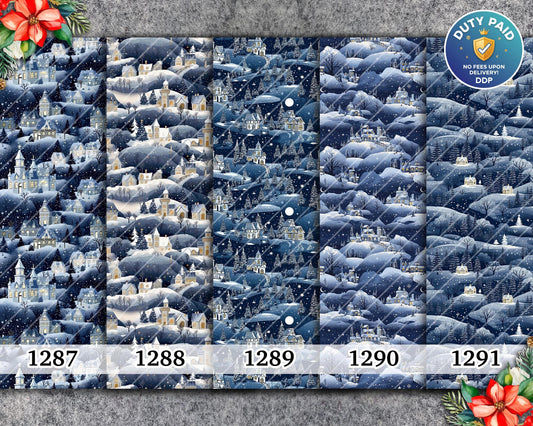 Christmas Snow Hill Water Soluble Transfer Paper for Polymer Clay