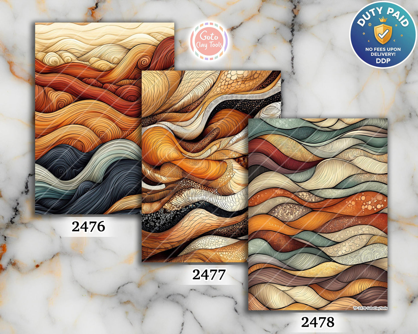 Earthy Zentangle Polymer Clay Transfer Paper: Water Soluble (4x5.5 inches)