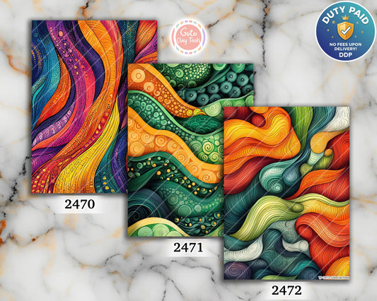 Colorful Zentangle Transfer Paper for Polymer Clay (4x5.5 inches)