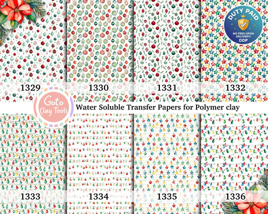 Christmas Ornament Polymer Clay Image Transfers: Water Soluble Paper