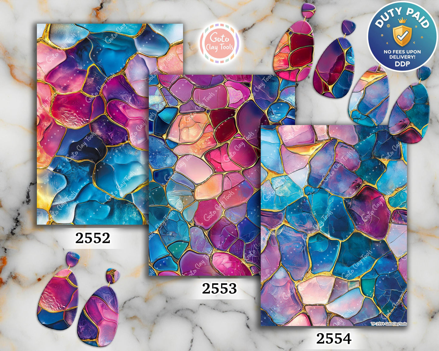 Polymer Clay Transfer Paper: Stained Glass Design (4x5.5 inch)