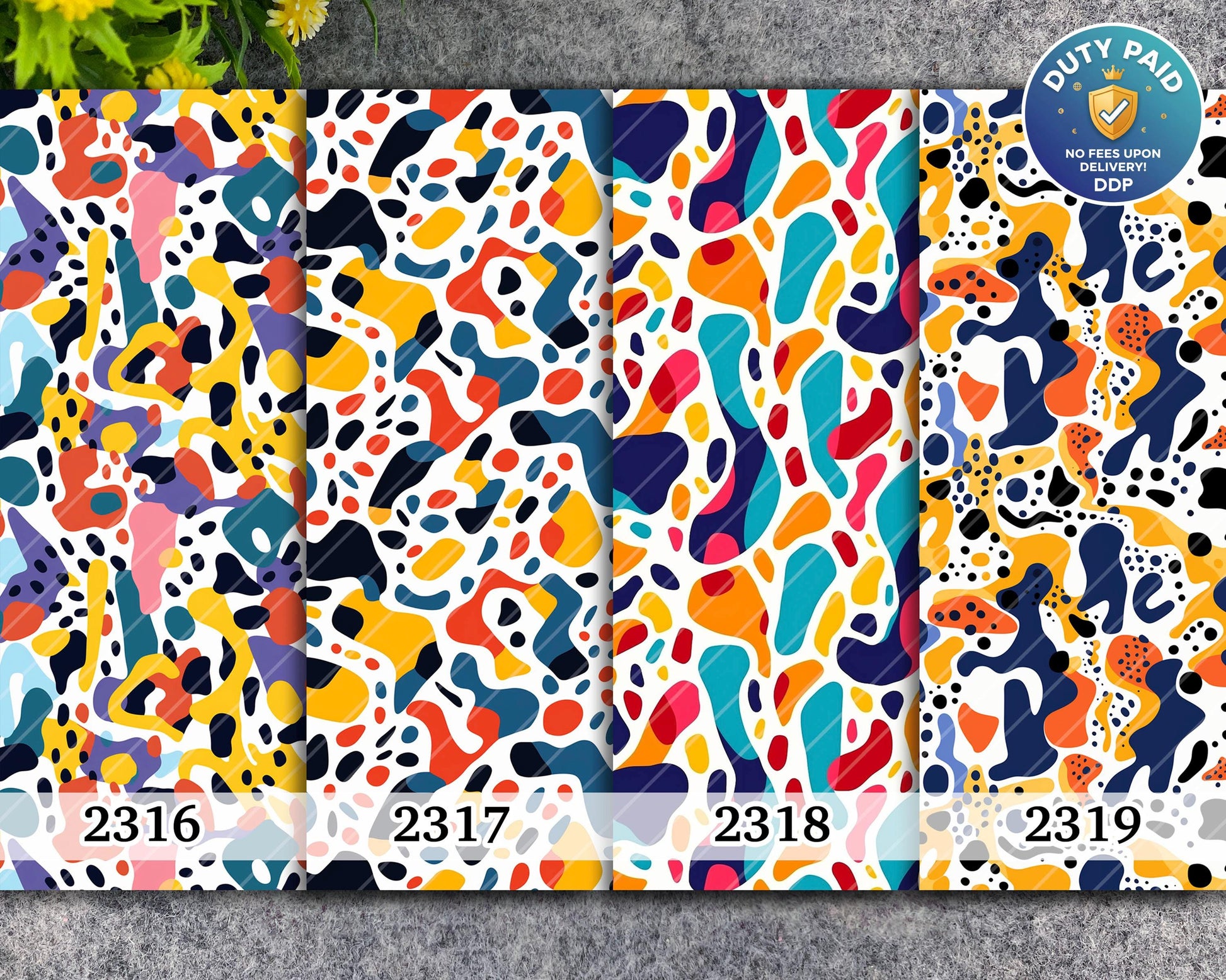 Water soluble Transfer paper for polymer clay, Colorful abstract pattern, polymer clay image transfers, magic transfer paper