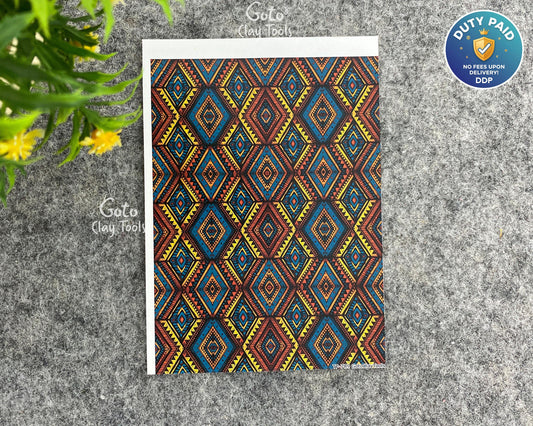 Transfer paper for polymer clay, African tribal, water soluble transfer paper, polymer clay image transfers, magic transfer paper #789