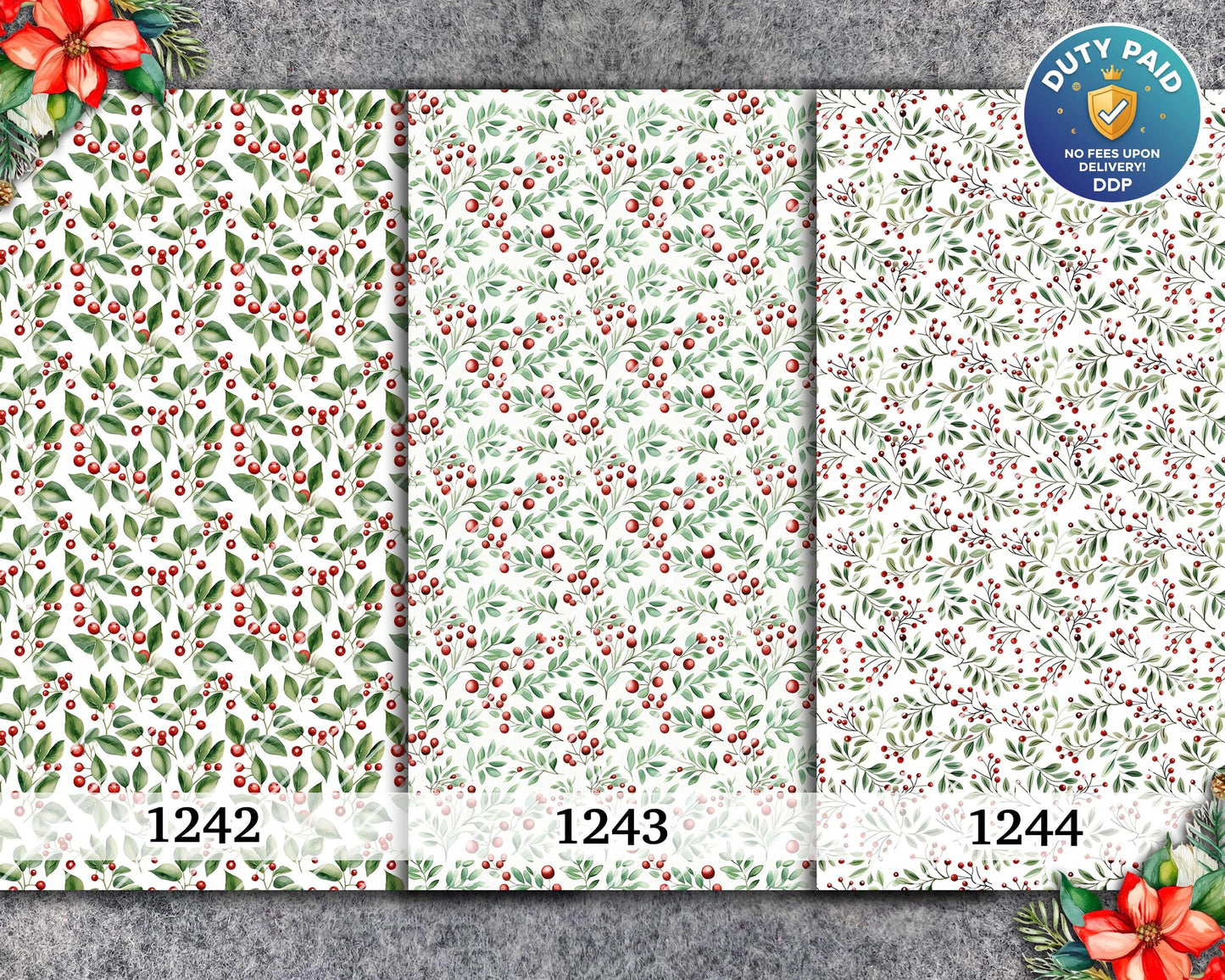 Water soluble Transfer paper for polymer clay, Christmas pattern, polymer clay image transfers, magic transfer paper