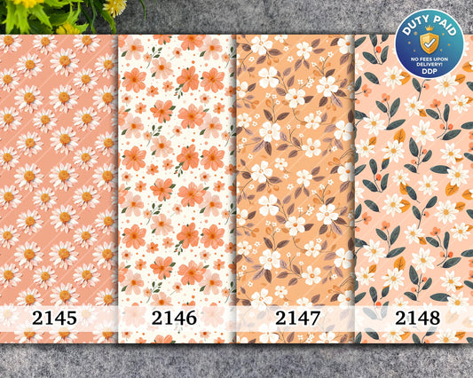 Peach Floral Transfer Paper for Polymer Clay (4x5.5 inches)