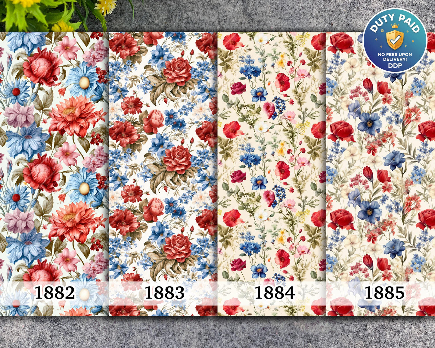 Vintage Floral Water Soluble Transfer Paper for Polymer Clay