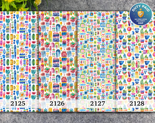 Water soluble Transfer paper for polymer clay, Colorful abstract pattern, polymer clay image transfers, magic transfer paper