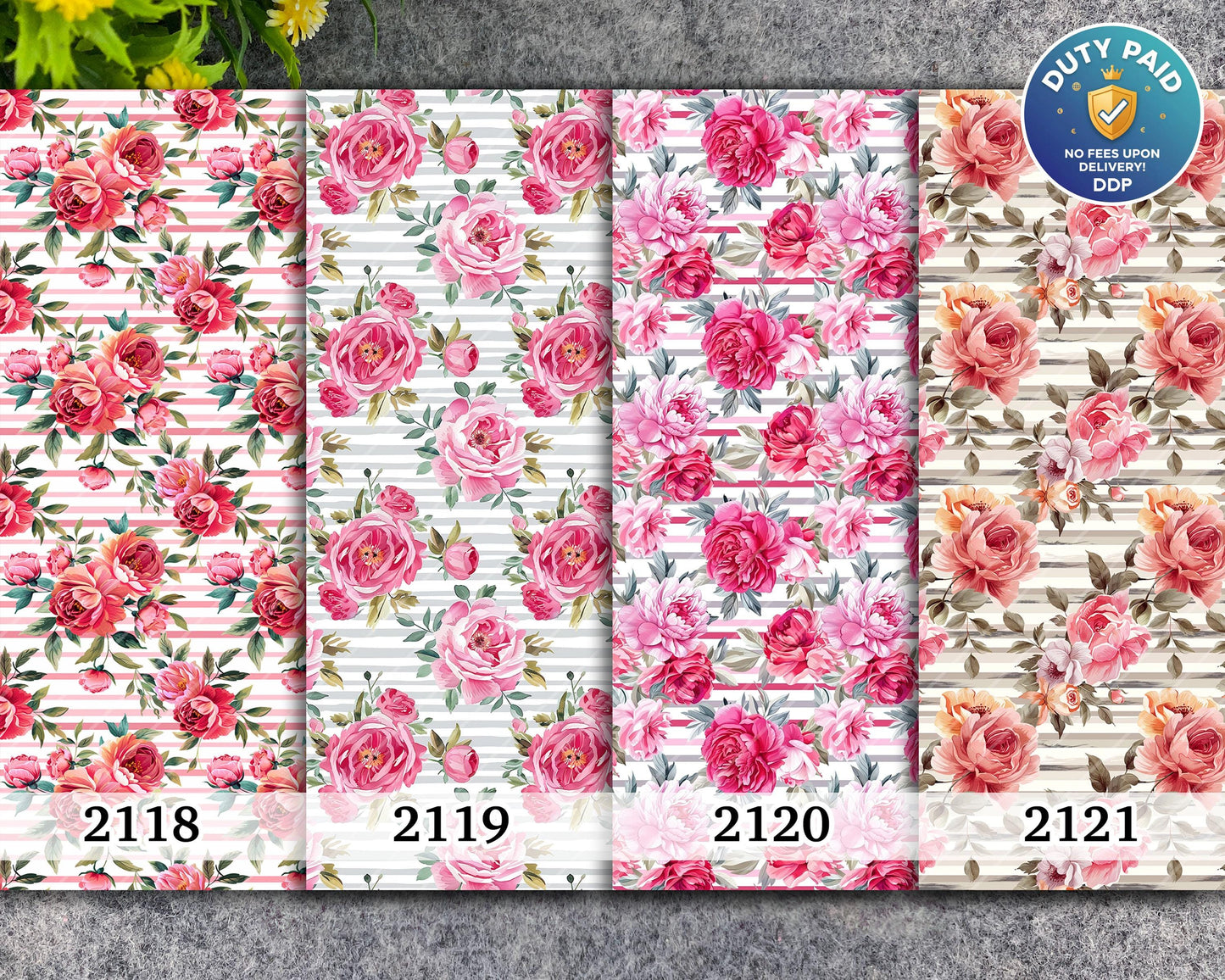 Rose Stripes Polymer Clay Image Transfer Paper (4x5.5 in)