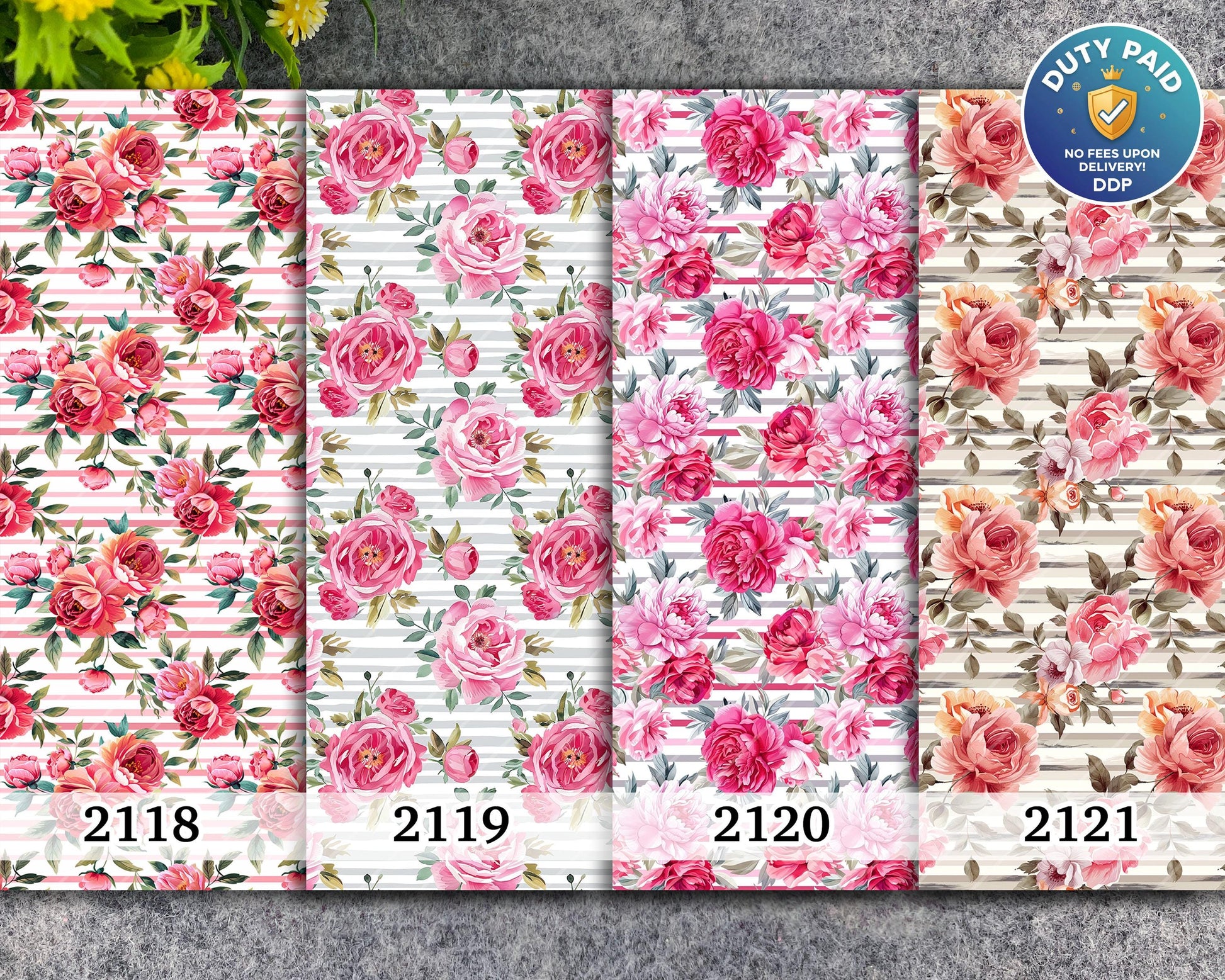 Rose Stripes Polymer Clay Image Transfer Paper (4x5.5 in)