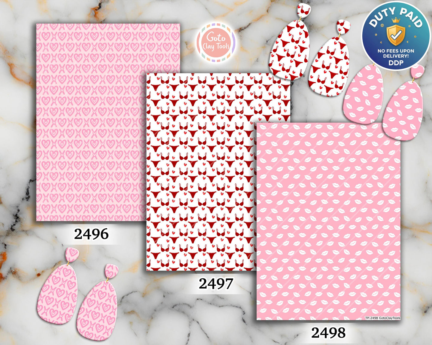 Romantic Polymer Clay Transfer Sheet, Clay Transfer Paper, Valentine Clay transfer, polymer clay image transfers, magic transfer paper