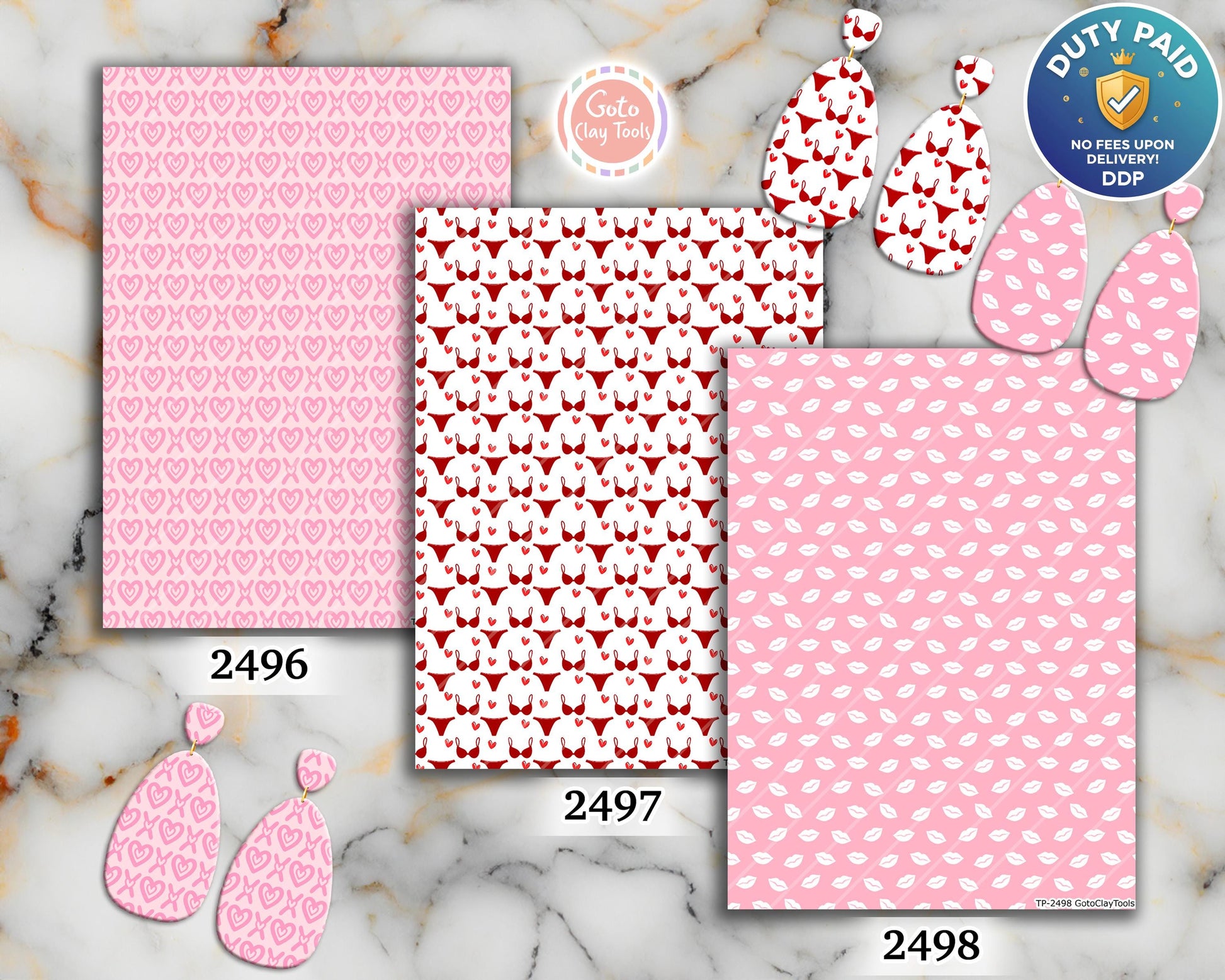 Romantic Polymer Clay Transfer Sheet, Clay Transfer Paper, Valentine Clay transfer, polymer clay image transfers, magic transfer paper