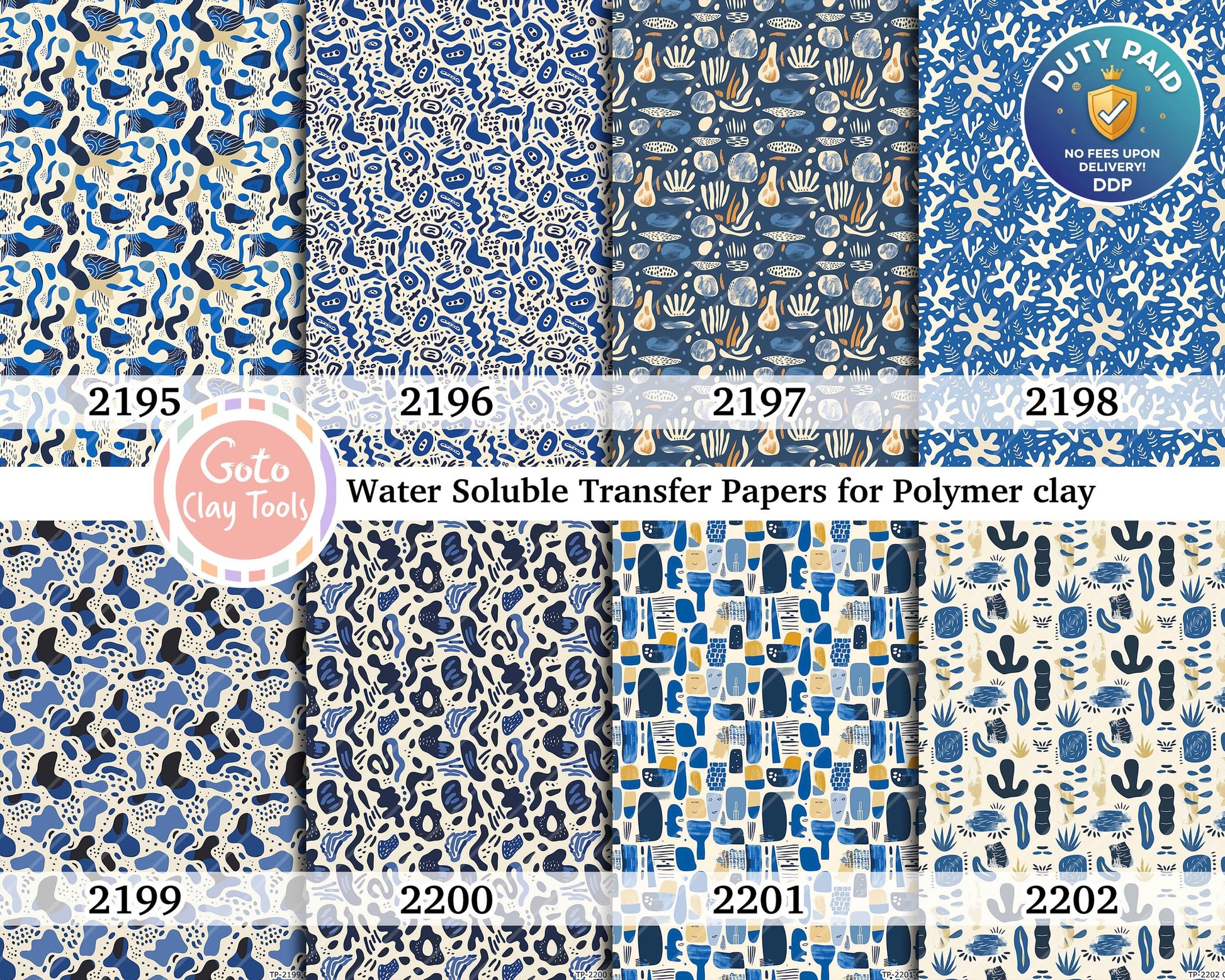 Blue Matisse Polymer Clay Transfer Paper: Water Soluble (4x5.5 inches)