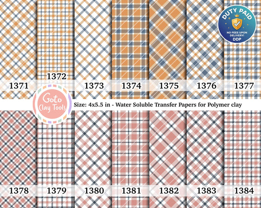 Christmas plaid Water soluble Transfer paper for polymer clay, polymer clay image transfers, magic transfer paper
