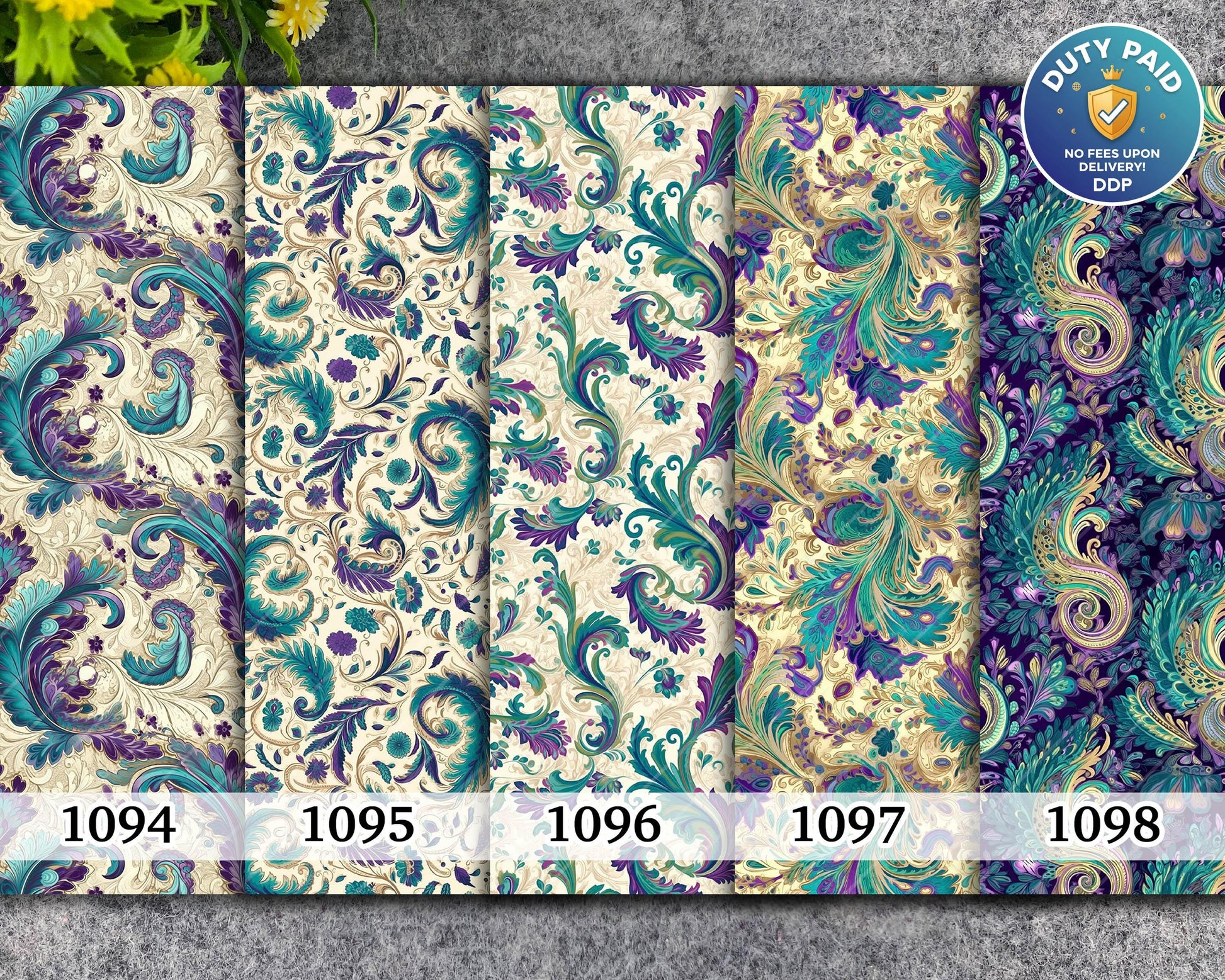 Water soluble Transfer paper for polymer clay, Ornamental purple transfer paper, polymer clay image transfers, magic transfer paper