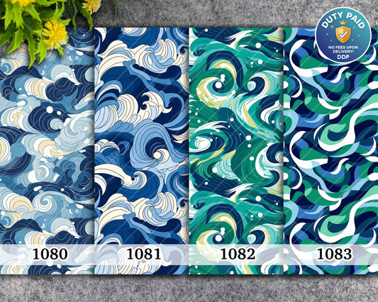 Watersoluble Transfer paper for polymer clay, absract Blue Waves pattern, polymer clay image transfers, magic transfer paper