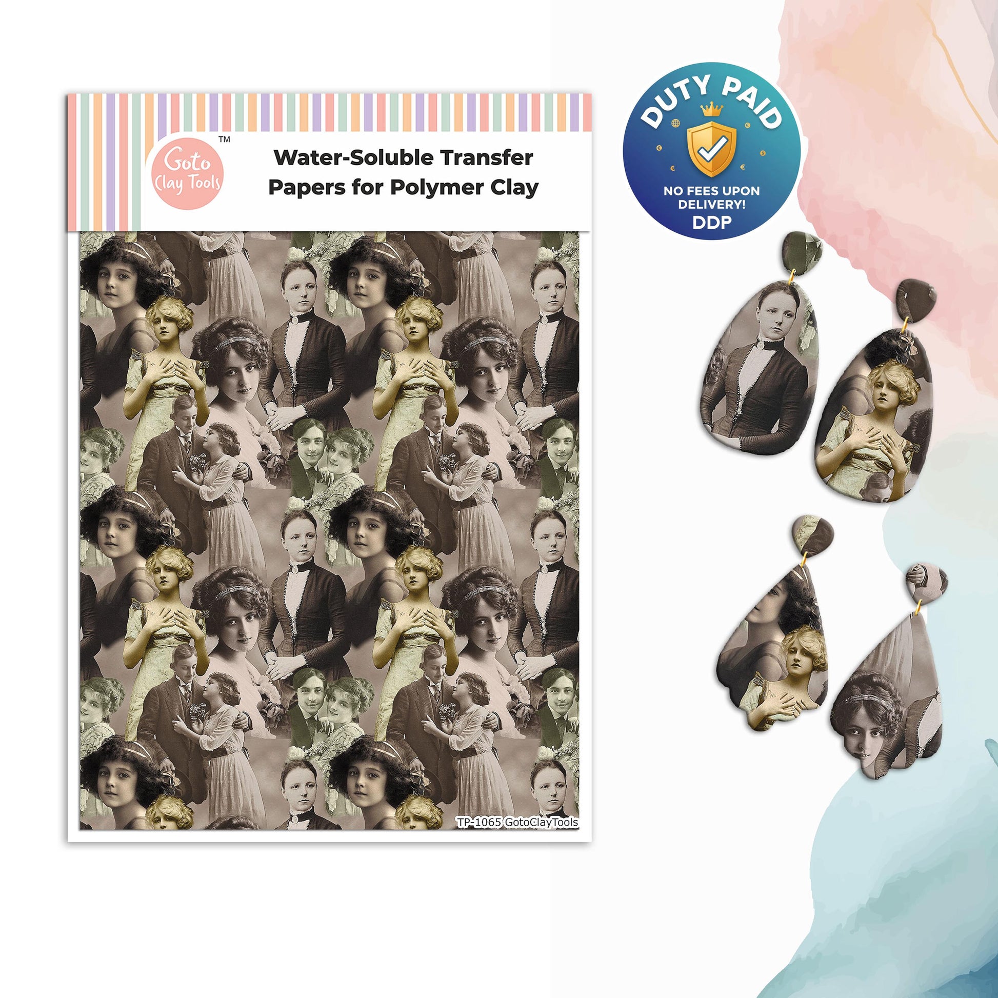 Transfer paper for polymer clay, Vintage women, water soluble transfer paper, polymer clay image transfers, magic transfer paper #VLady