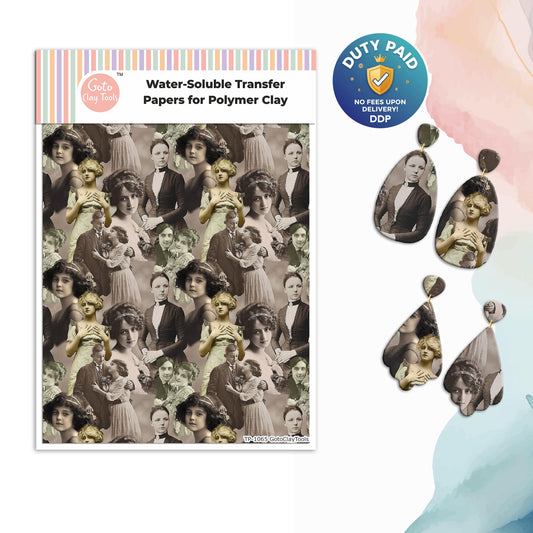 Transfer paper for polymer clay, Vintage women, water soluble transfer paper, polymer clay image transfers, magic transfer paper #VLady