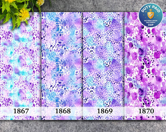 Water soluble Transfer paper for polymer clay, Purple and blue color watercolor dots, polymer clay image transfers, magic transfer paper